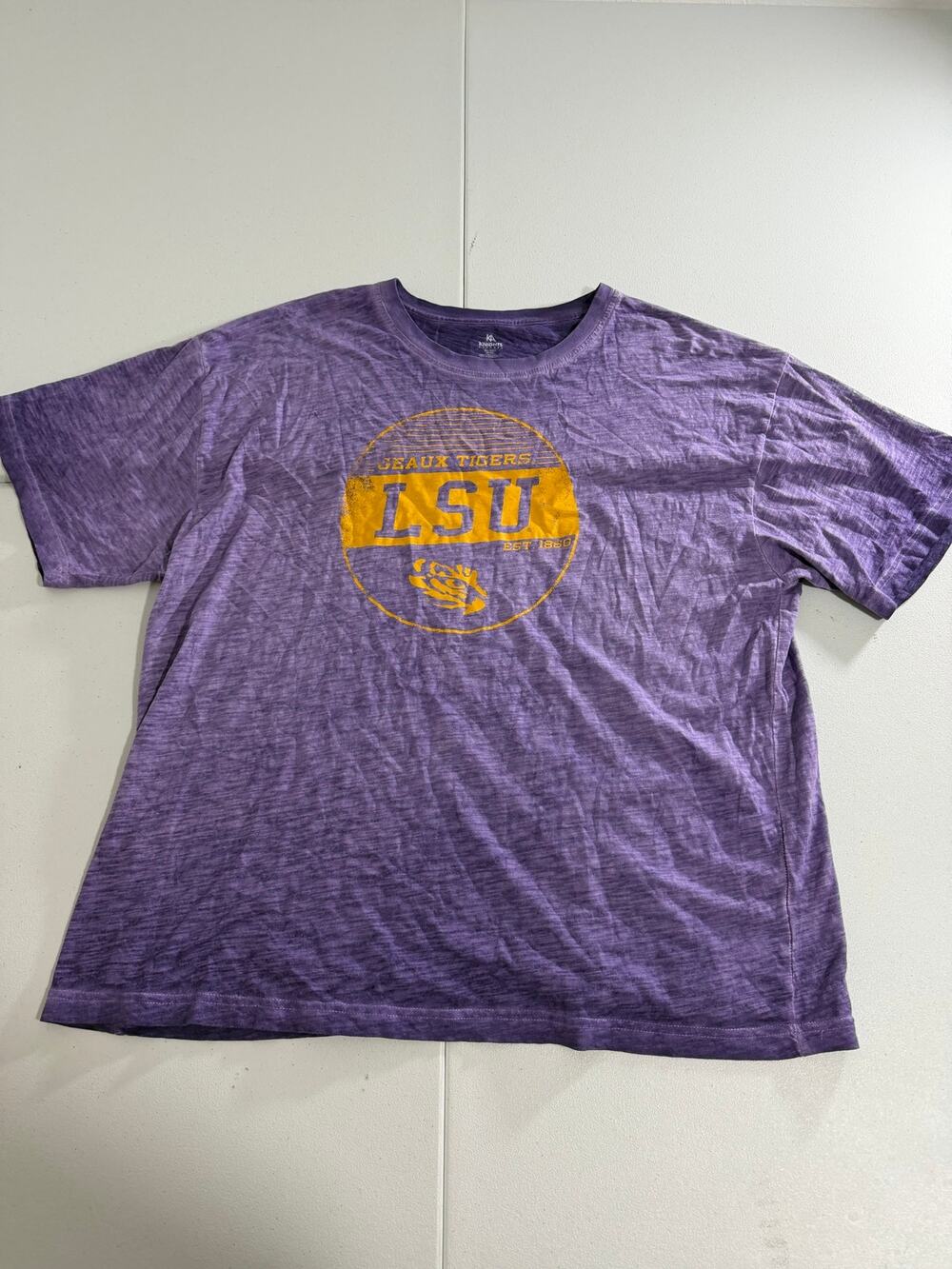 LSU Tigers Geaux Tigers T-Shirt Mens 2XL Purple Tie Dye Wash Knights Apparel